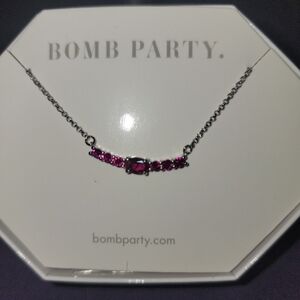 Bomb Party Pink Gemstone Necklace